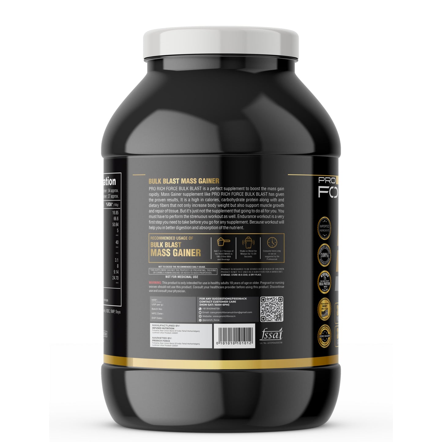 PRORICH FORCE BULK BLAST MASS GAINER